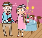 22764654-cartoon-illustrazione-vettoriale-di-felice-vecchia-coppia-festeggiare-san-valentino